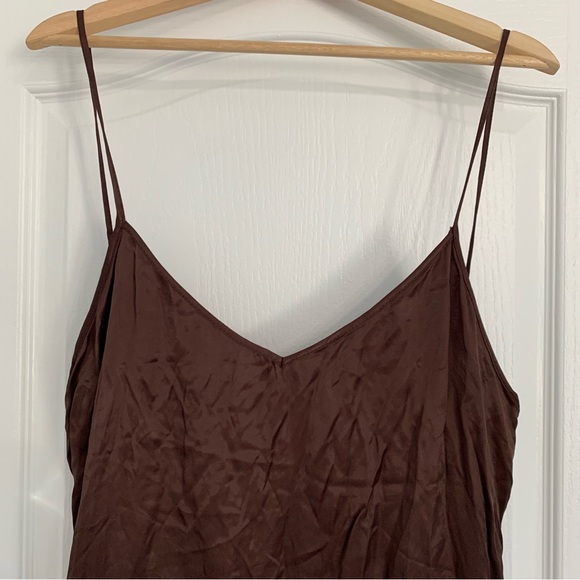 ZARA | Chocolate brown satin like slip dress - Picture 7 of 9